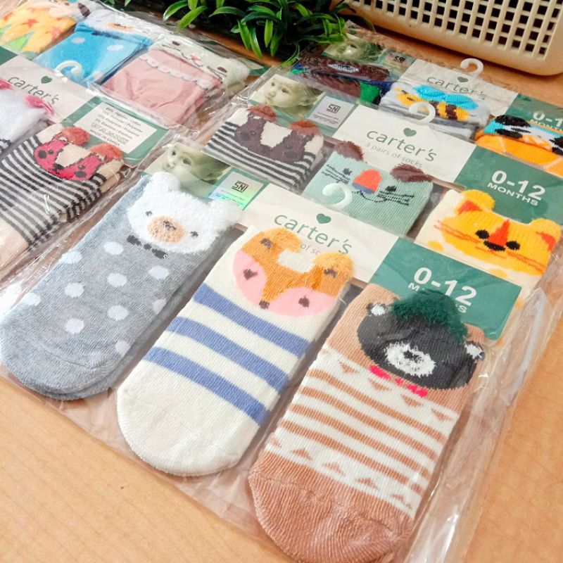 3 Pasang Kaos Kaki Anak Bayi Boy &amp; Girl CARTER'S IMPORT