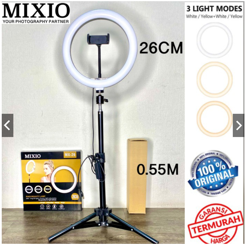 MIXIO Ring Light 26cm + Light Stand Tripod 55CM Selfie Vlogger Livestreamer