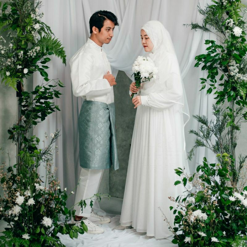 Set Baju Gamis Akad Nikah Syari By Hijab Alila Original