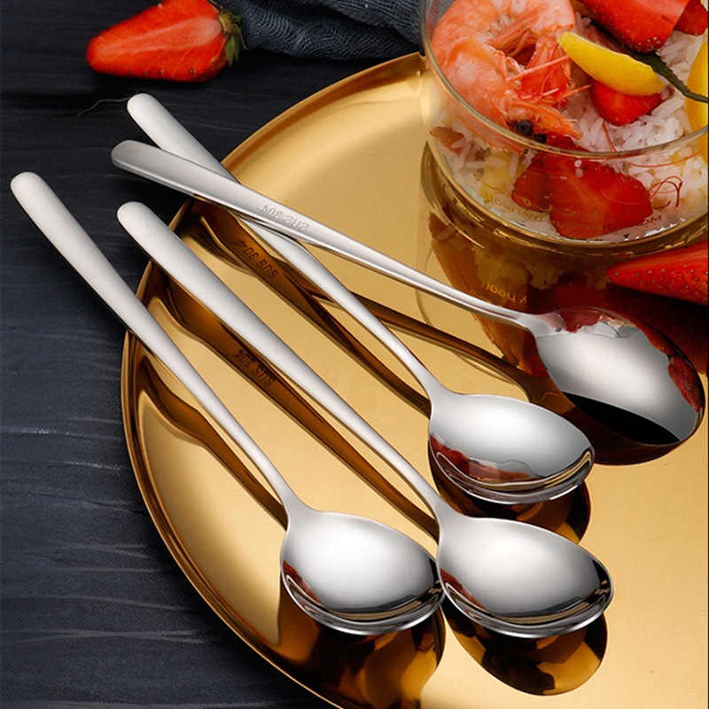 Sendok Makan Tebal 6 Pcs Motif Polos Stainless Steel Alat Makan