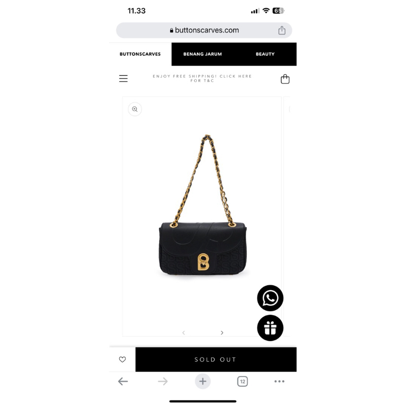 Aluna Flap Bag Black By Buttonscarves