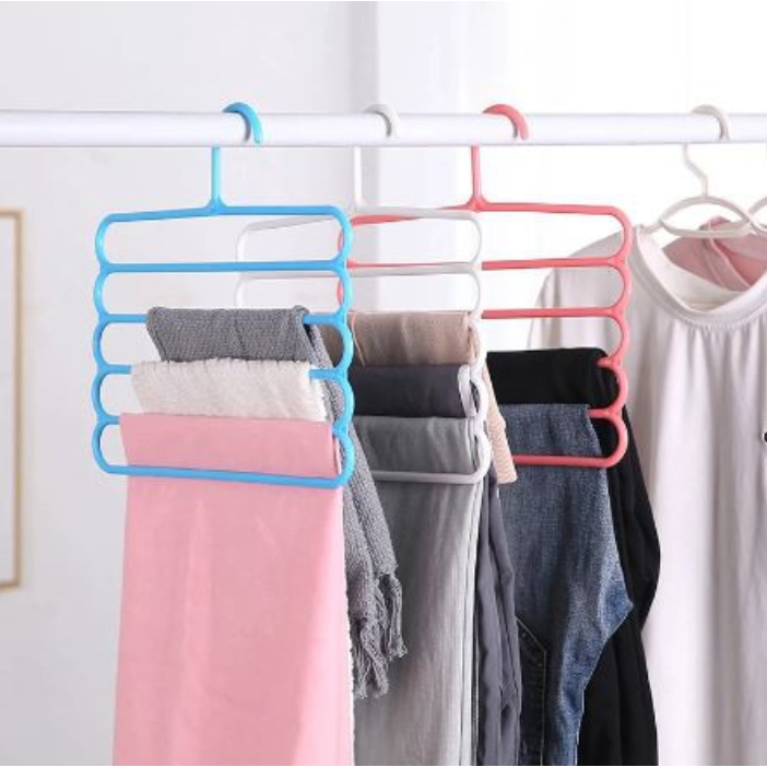 A479 GANTUNGAN BAJU 5 SUSUN magic hanger pakaian celana jilbab handuk layer lemari plastik hemat tempat organizer rumah baju perlengkapan pelastik murah dasi syal pashmina fashmina fashion tie bh underwear jepitan jepit
