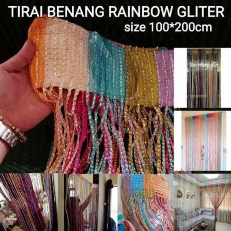 Tirai Benang Glitter Pelangi Bahan Terbaik Dan Berkualitas