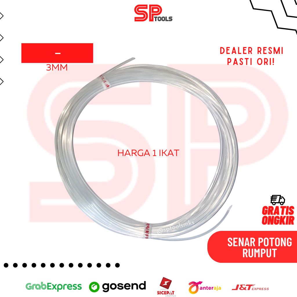 TALI SENAR / TASI PISAU POTONG RUMPUT NYLON TRIMMER LINE 3MM