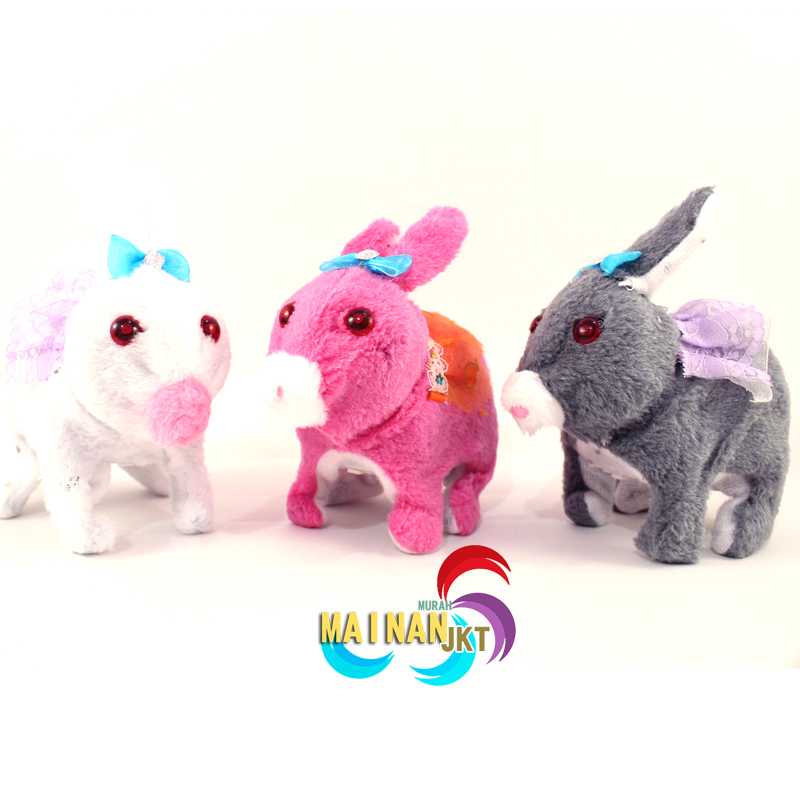 MAINANKEI MAINAN ANAK MURAH CAI161 BONEKA KELINCI MAINAN BONEKA KELINCI BEREGERAK BISA BERJALAN