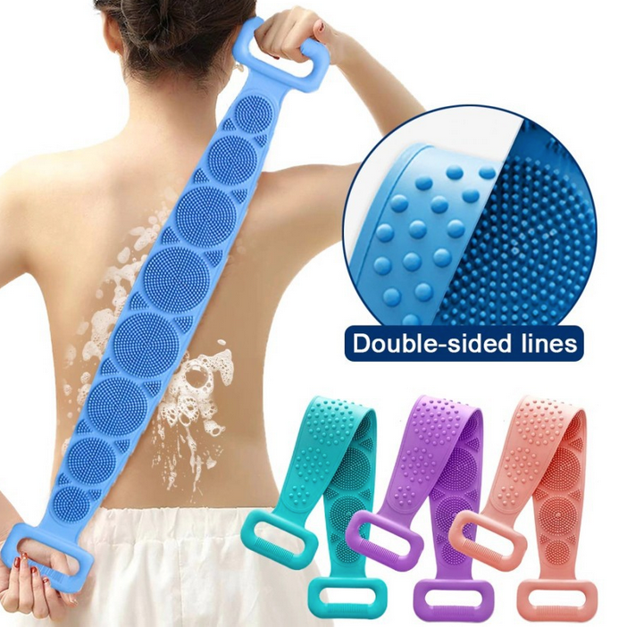 A483 SIKAT PUNGGUNG BADAN silicone silikon scrub scrubber sponge mandi alat gosok pembersih daki 2 sisi karet sabun busa punggung mudah murah spons kamar mandi toilet perlengkapan rumah aksesoris tubuh kecantikan perawatan