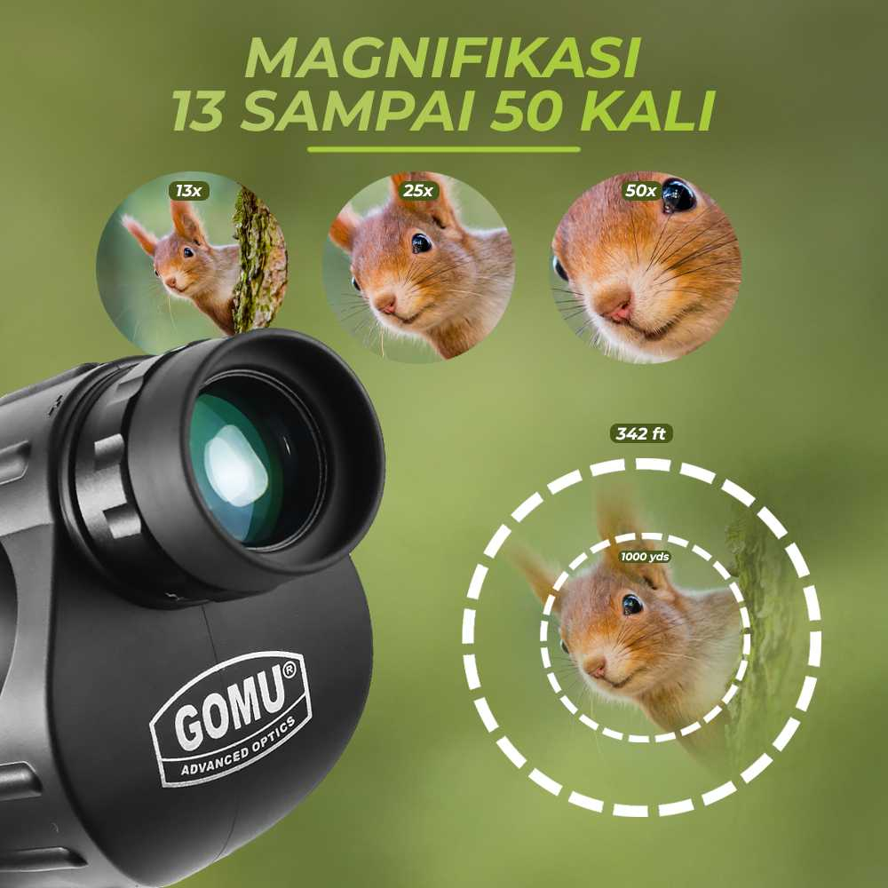 Monocular Telescope Single Cylinder Magnification 13X50 Teropong Pembesar Penglihatan Pemandangan