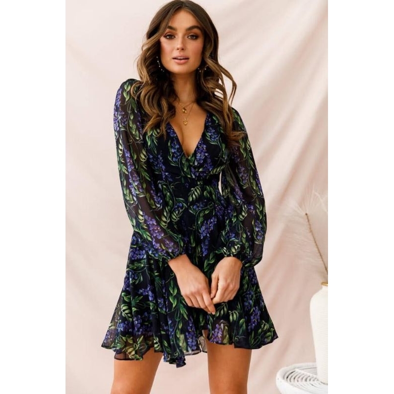 MDLV ~ 5003# Audrey Mini Dress Flower