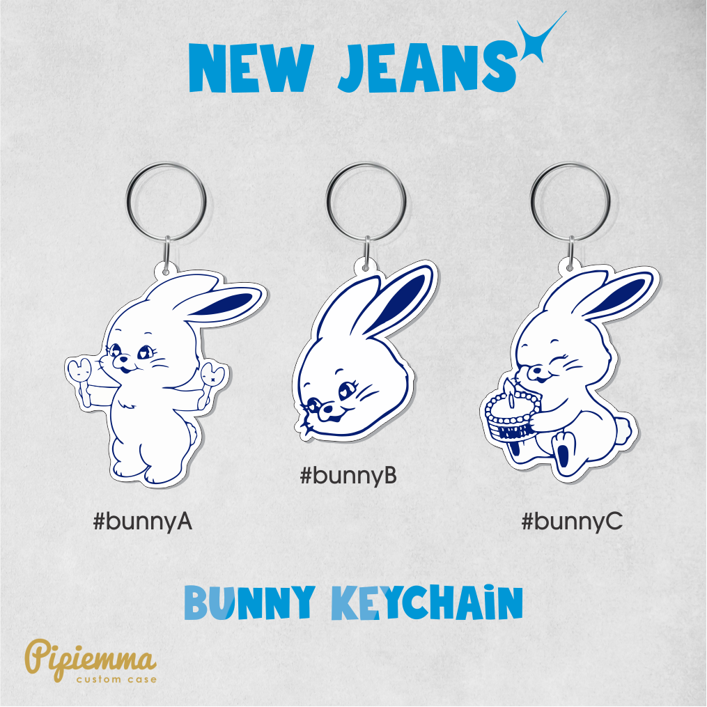 New Jeans Bunny Keychain Gantungan Kunci Kelinci Akrilik Keyring KPOP IDOL NEW