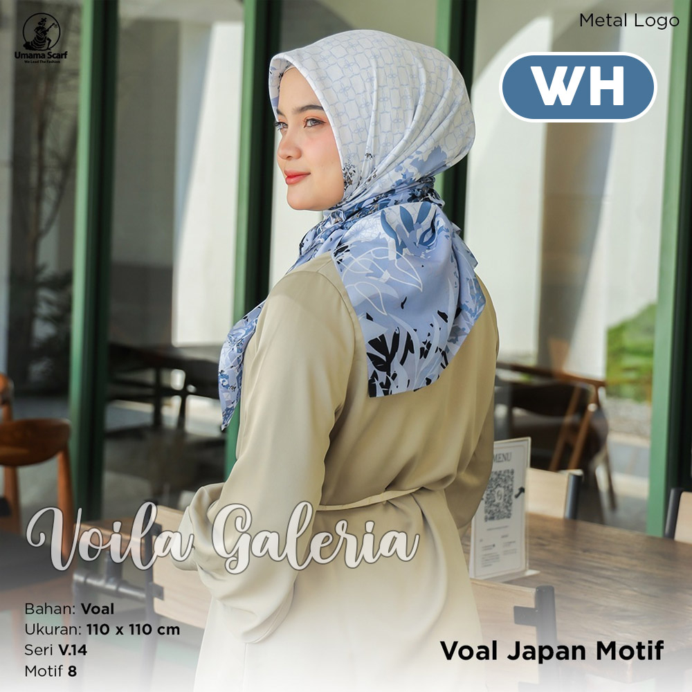 Hijab Segi Empat Voal Premium Motif Seragam Original By Umama Scarf Jilbab Voal Japan