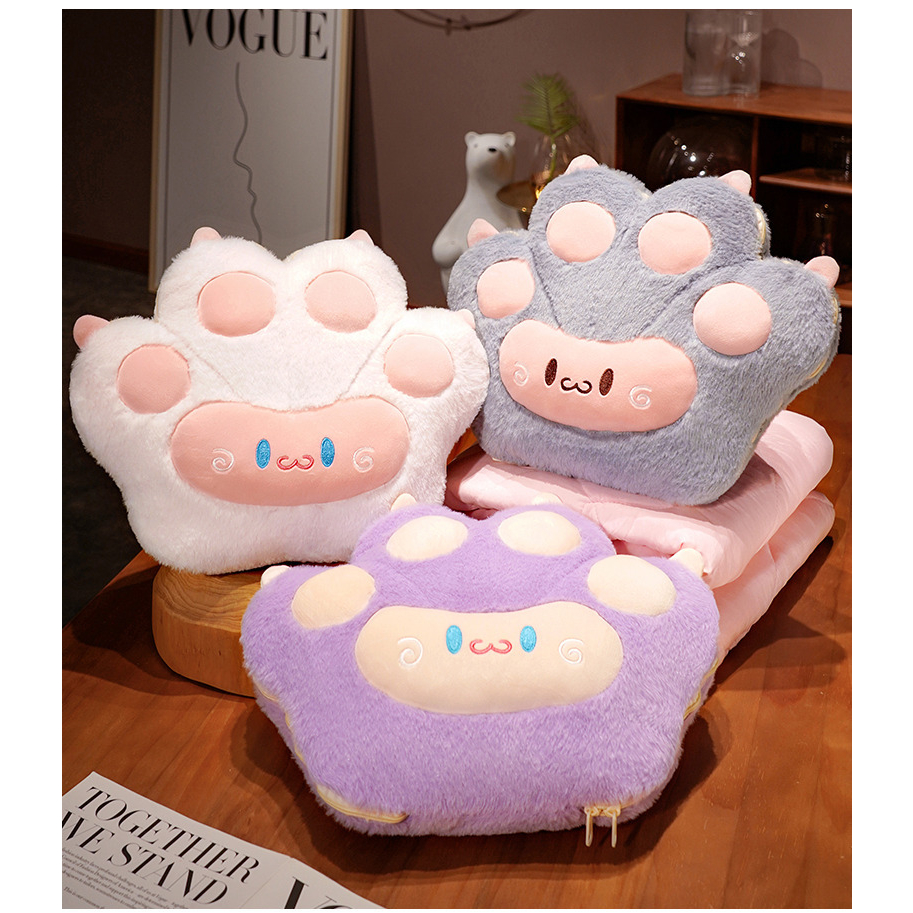 Bantal Selimut Boneka Cat Paw Bahan Cotton Bedcover