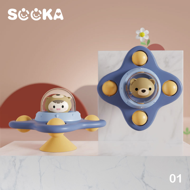 SOOKA Spinner Suction Cup - Sooka Spinner Piring Terbang, mainan bayi yang berputar dengan seru untuk dijadikan sebagai mainan di kursi makan bayi SK-GGA1137