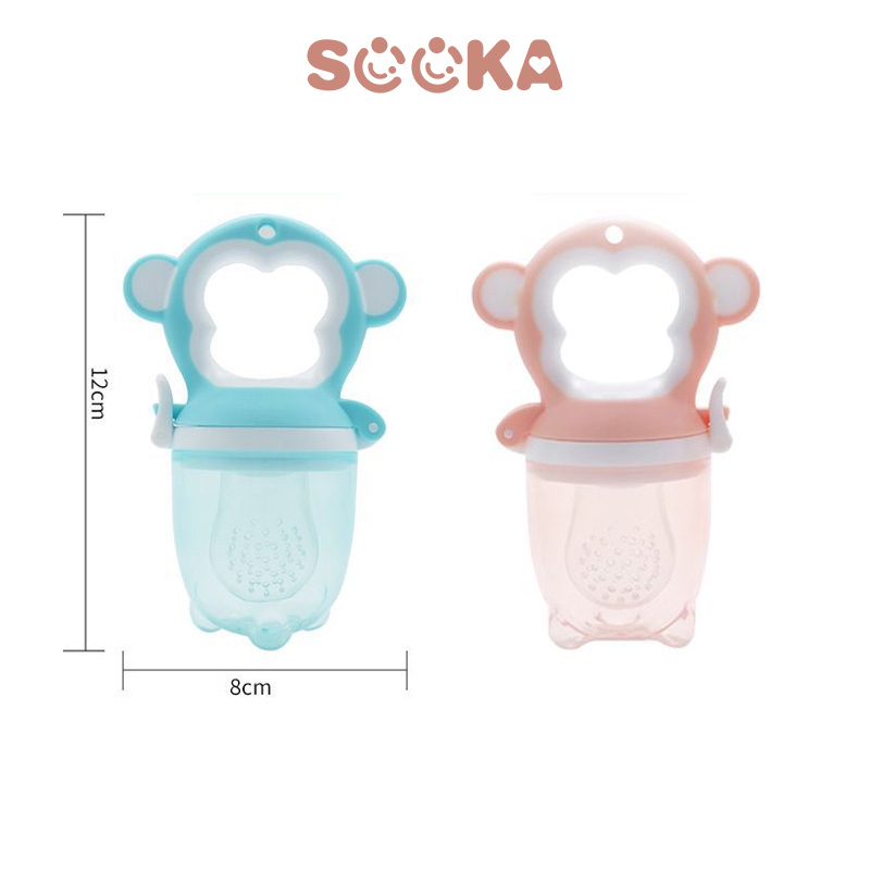 SOOKA Dot Teether Bayi  - Kantong jaring silikon gigitan dengan suplemen tambahan buah &amp; sayuran untuk melatih tumbuh gigi bayi, tether silikon sudah BPA Free  SK-ECC1133