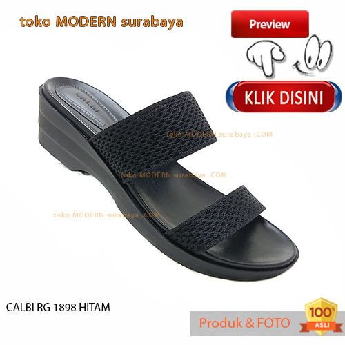 Sandal wanita casual sandal slide wedges tinggi CALBI RG 1898