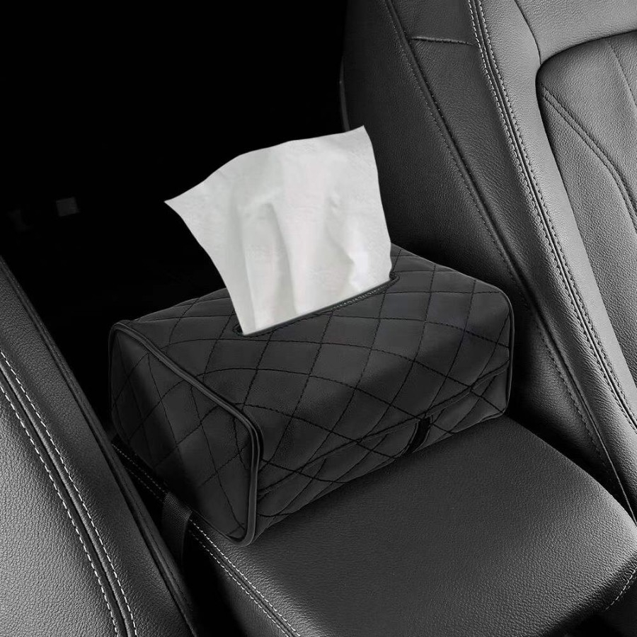 MH - Tempat Tissue Mobil Kulit 3in1 Headrest Armrest Visor Premium TMK808