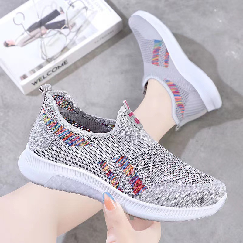 Gobra ♕ SEP034 (Tanpa Kotak) Sepatu Sneakers Wanita Warna Motif Sporty Model Korea Fashion Casual Sport Olahraga Import COD