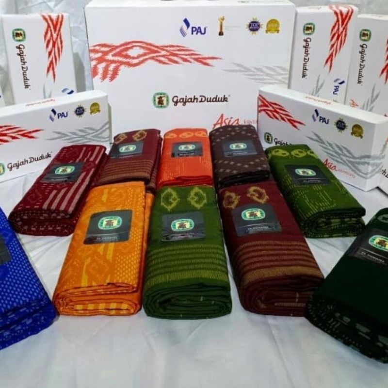 Sarung Kembang Garis Liris Katun Peralatan Sholat Pria Dewasa Muslim