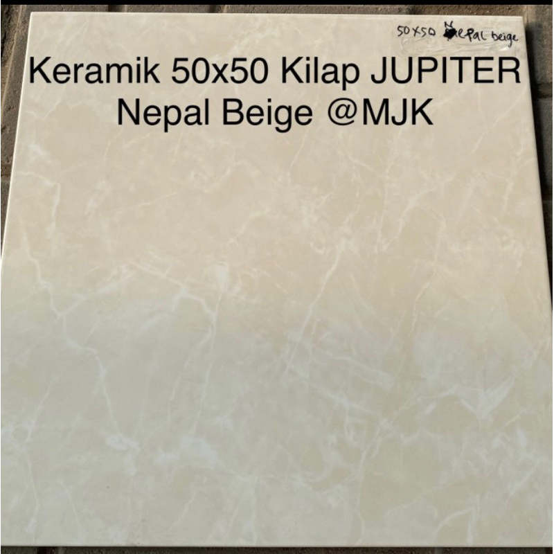 Keramik 50x50 Kilap Motif Marmer JUPITER Nepal Beige