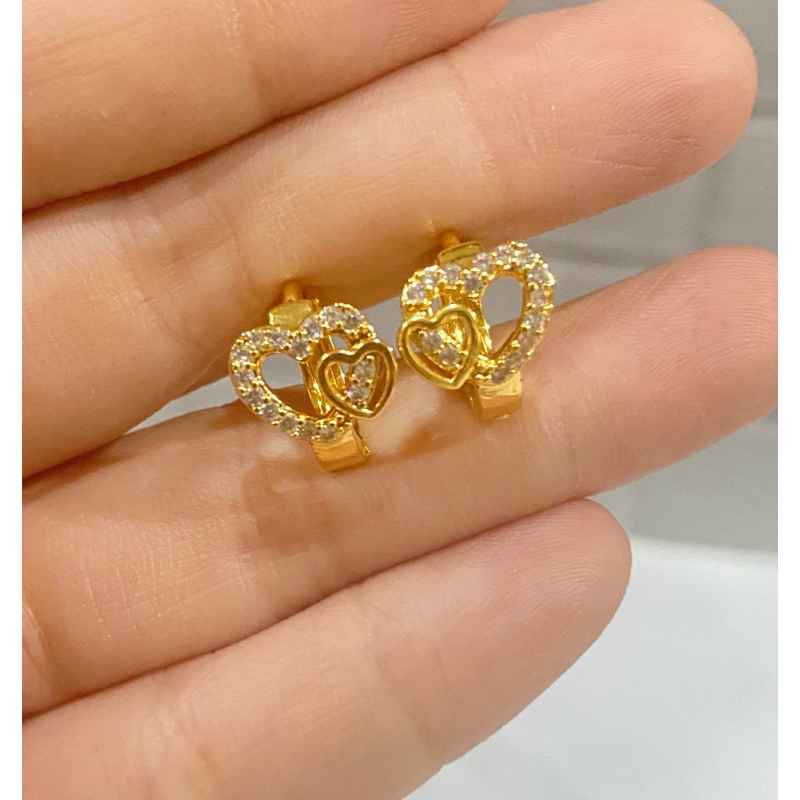 ANTING GIWANG LOVE PERMATA WARNA EMAS