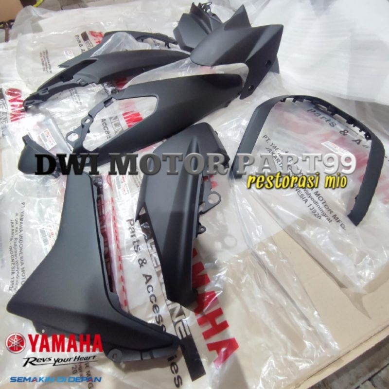 FULL SET COVER BODY HALUS NMAX N MAX OLD 2DP-P7 2016-2019 HITAM DOFF ORIGINAL