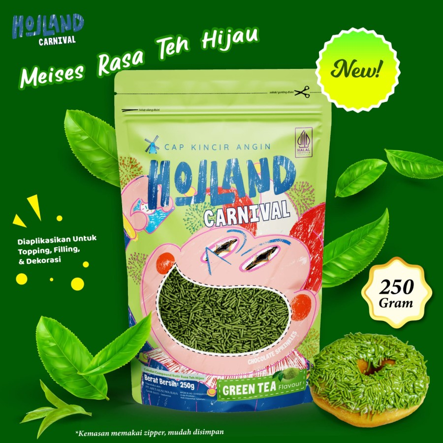 

Meises Holland Carnival Green Tea 250gr - Meses Warna Hijau Rasa Teh Hijau