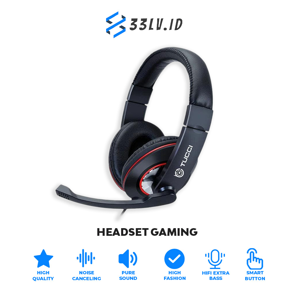 【33LV.ID】Headset Bando Gaming Tucci X8 Stereo Super Bass Earphone Games Headphone Volume