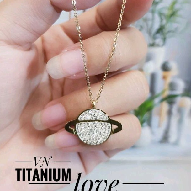 Kalung Titanium Permata Cantik Awet Anti Karat 1605a1