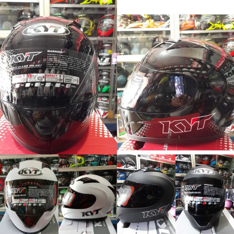 HELM KYT R10 BLACK DOFF|BLACK GLOSSY|WHITE