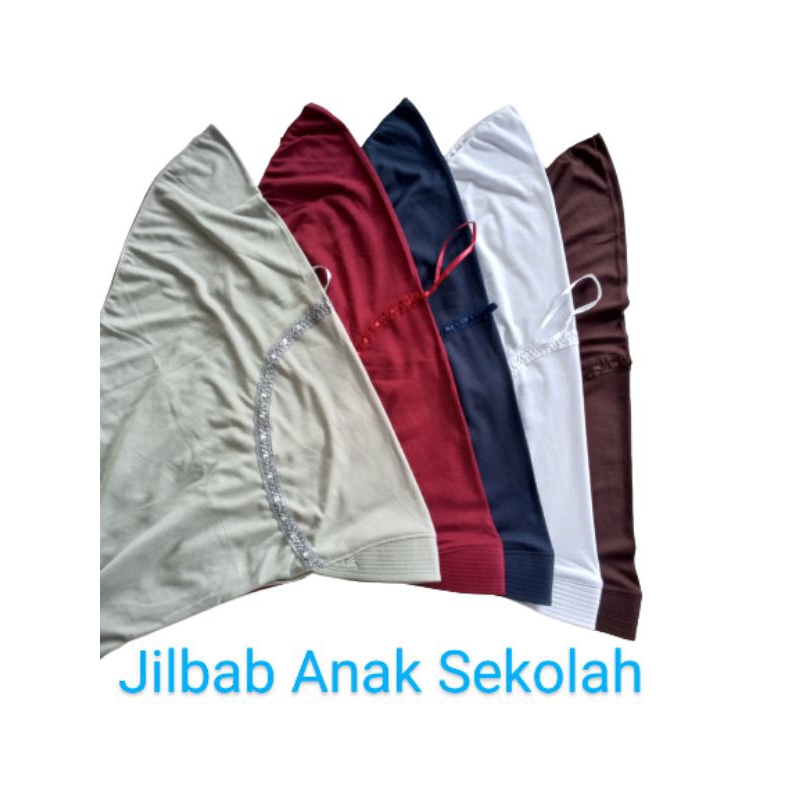 Jilbab Sekolah Anak SD//Kerudung Anak Serut pita