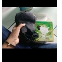 Masker Duckbill Hitam Hijab GARIS Mirip Sensi isi 50pcs