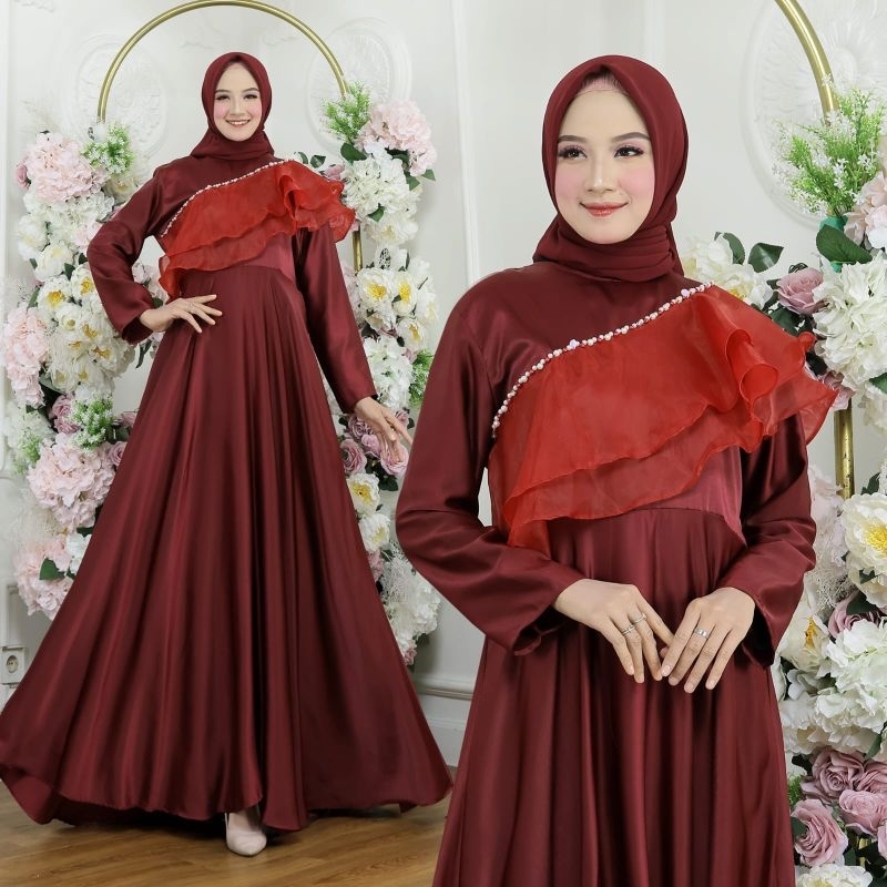 MAXY ZAHERRA MOTE, MAXMARA ORGANZA, GAMIS HIJAM MUSLIM, MAXY DRESS