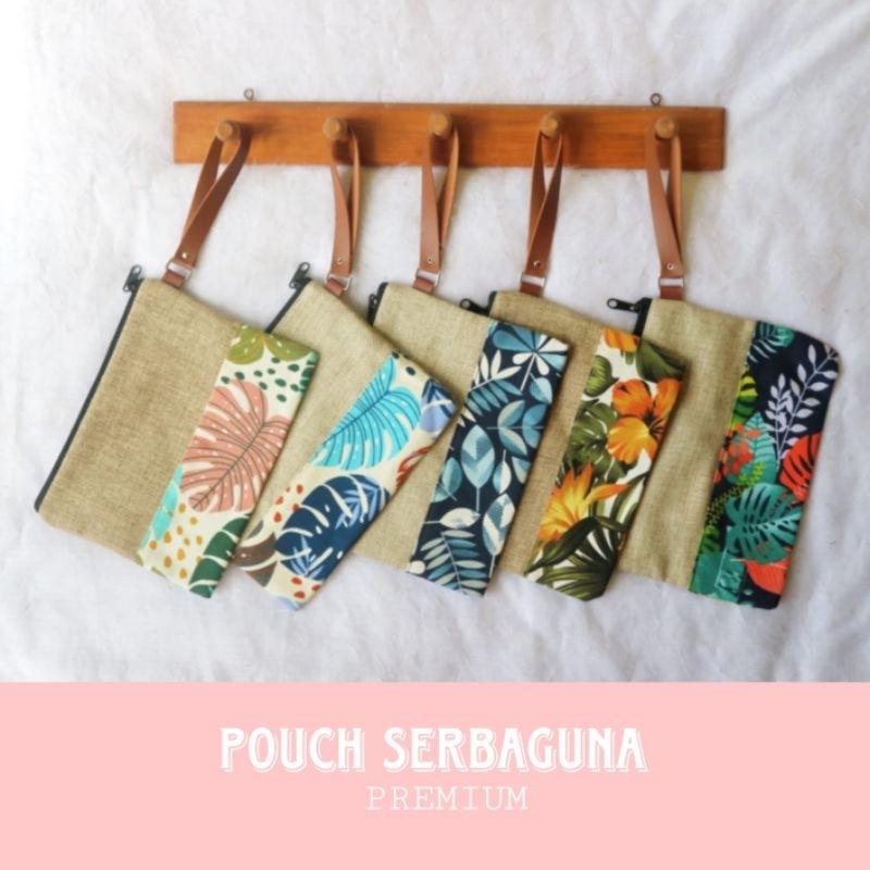 Pouch Kanvas Serbaguna Premium / Clutch Goni Sintetis / Pouch / Souvenir