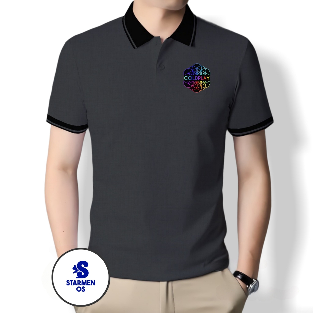 Kaos Wangki Polo Atasan Tshirt Pria Kerah Wangki Big List LOGO COLDPLAY A