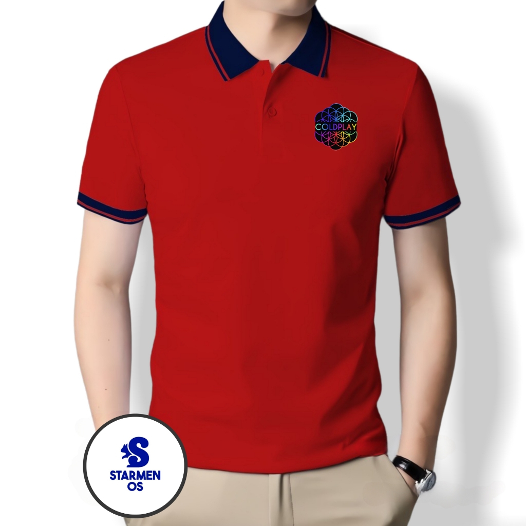 Kaos Wangki Polo Atasan Tshirt Pria Kerah Wangki Big List LOGO COLDPLAY A