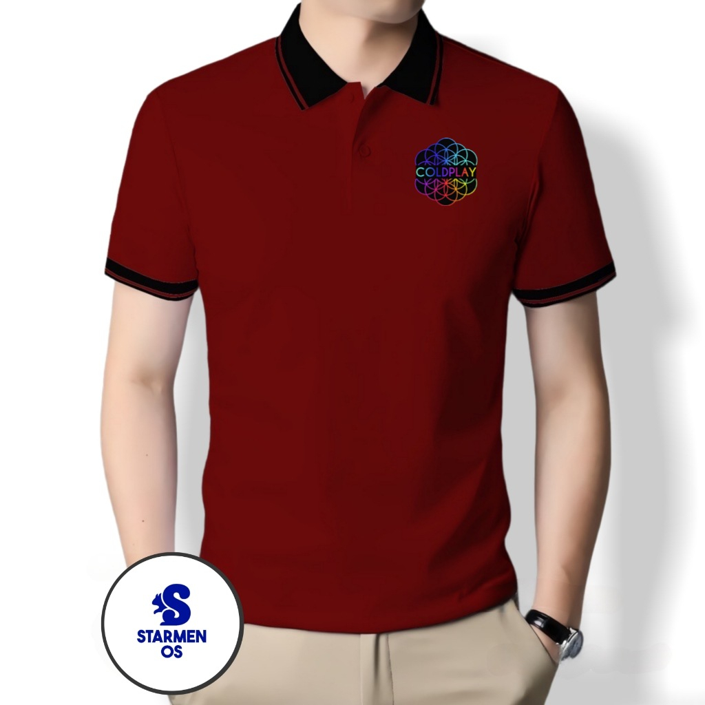 Kaos Wangki Polo Atasan Tshirt Pria Kerah Wangki Big List LOGO COLDPLAY A