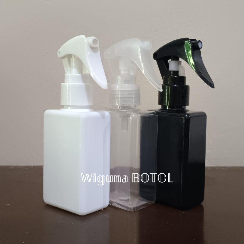 Botol Spray Triger 100ml kotak / Botol Pet 100ml Kotak Tutup Triger Spray