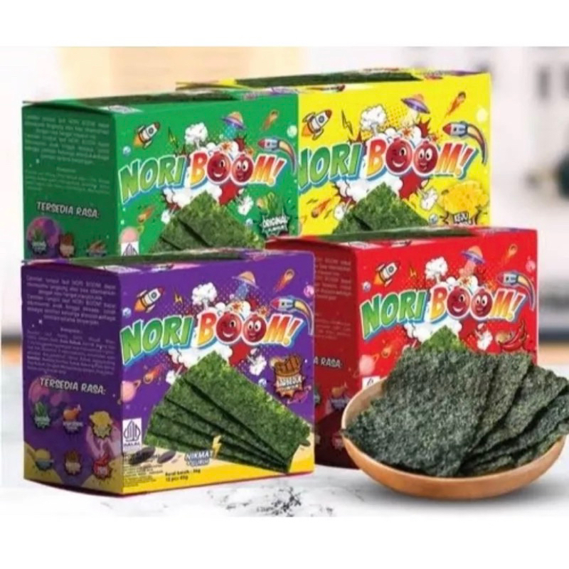 

(RANDOM) Nori Boom (1 Box Isi 12 Pcs) / Nori Seaweed Snack