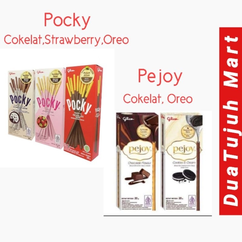 Pocky Gliko Chocolate 22 Gram &amp; Strawberry 21g, Oreo 20g, Pejoy Cokelat 20g, Pejoy Oreo 20g(Free Packing Kardus &amp; Bubble Wrap)