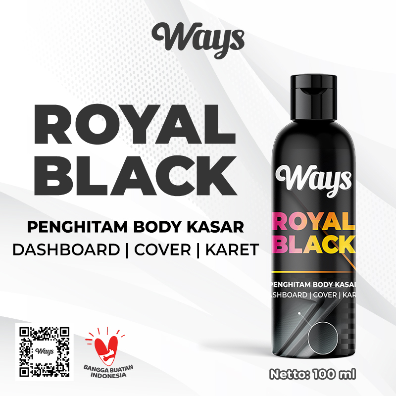 A034 | WAYS Royal Black Penghitam Trim Dashboard Motor Mobil / Back To Black Trim Restorer - 100ml