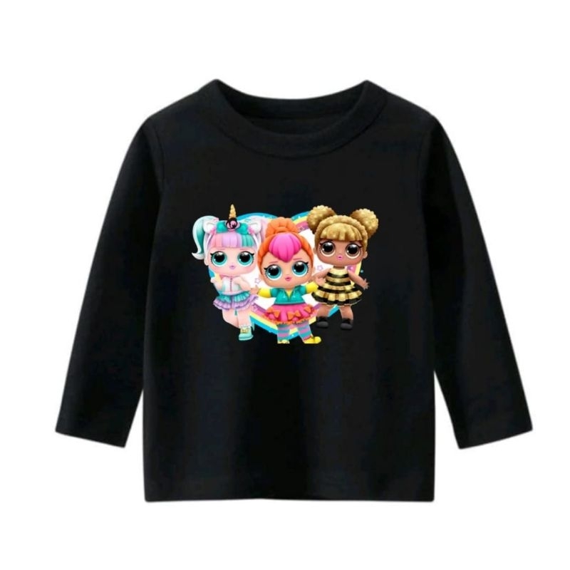 Baju kaos anak Lengan panjang usia 1-12 Tahun  boneka lucu(Lol)