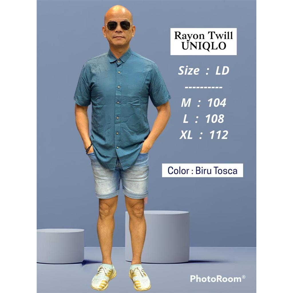 Kemeja Pria Polos Lengan Pendek Uniql Twill Casual