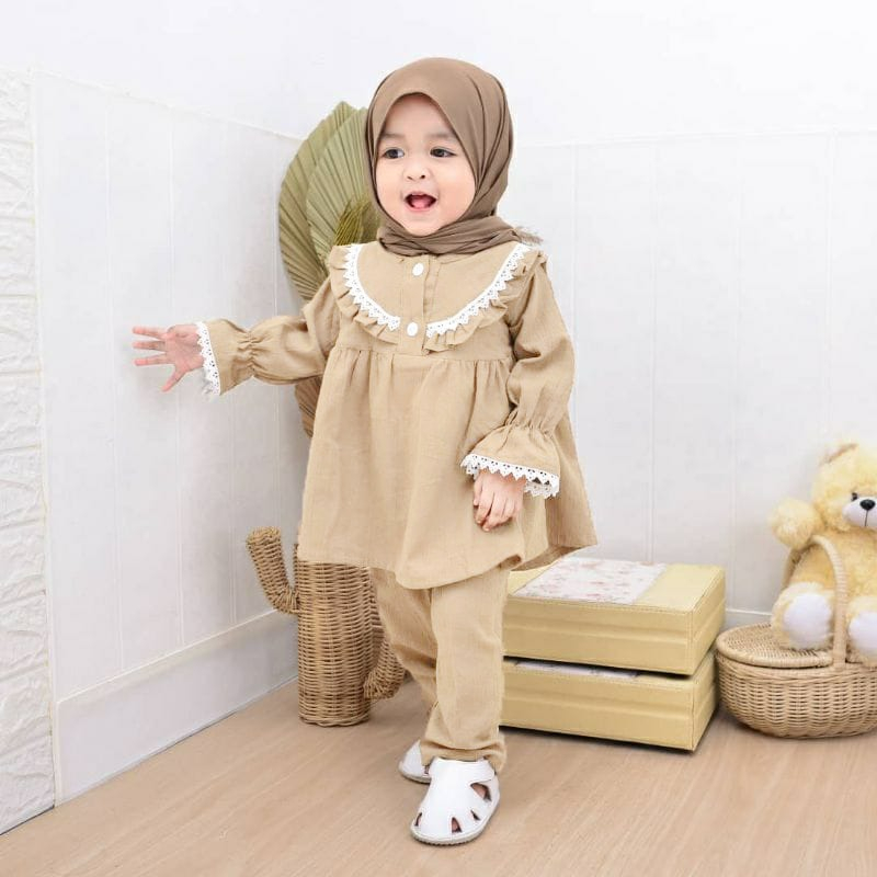 Setelan Anak Perempuan 1-5 Tahun Terbaru 2023 / ONE SET Anak Simple Termurah Baju Muslim One Set Viral Kekinian Daily Set Baju Anak Perempuan Premium Mikaila Set Baju Lebaran Anak Fashion Muslim Anak