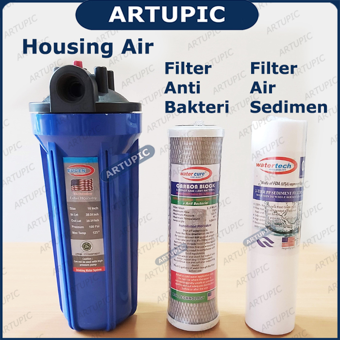 Sediment Filter Air 01 Micron Watertech 10 inch Cartrige Saringan Air 10&quot; 01micron Spun Setara Nanotech