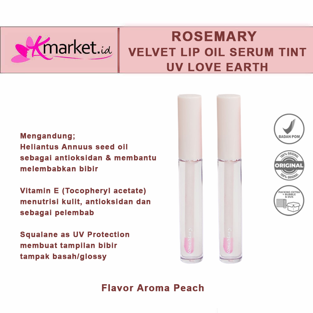 ROSEMARY Velvet Lip Oil Serum tint UV Love Earth