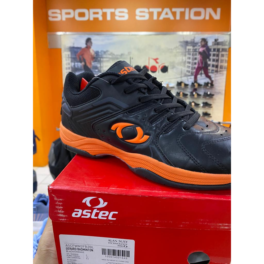 Astec Gerard Badminton Black Orange Men's Shoes Original