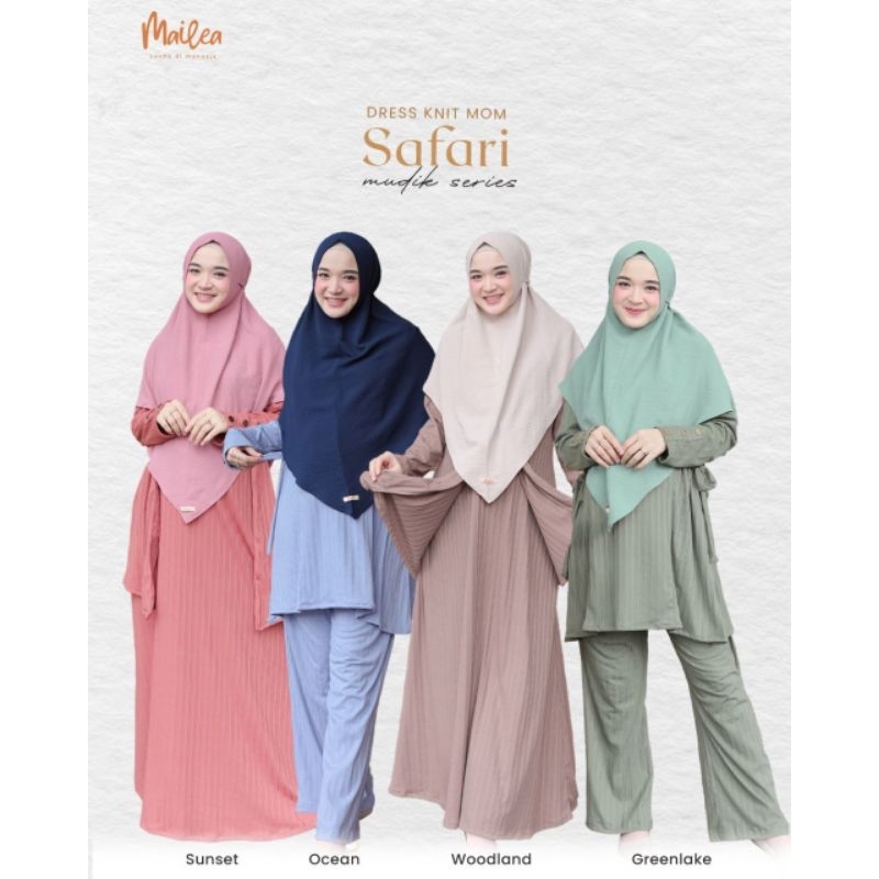 SAFARI dress & OneSet Original by Mailea, Gamis & Oneset bahan Knit Premium