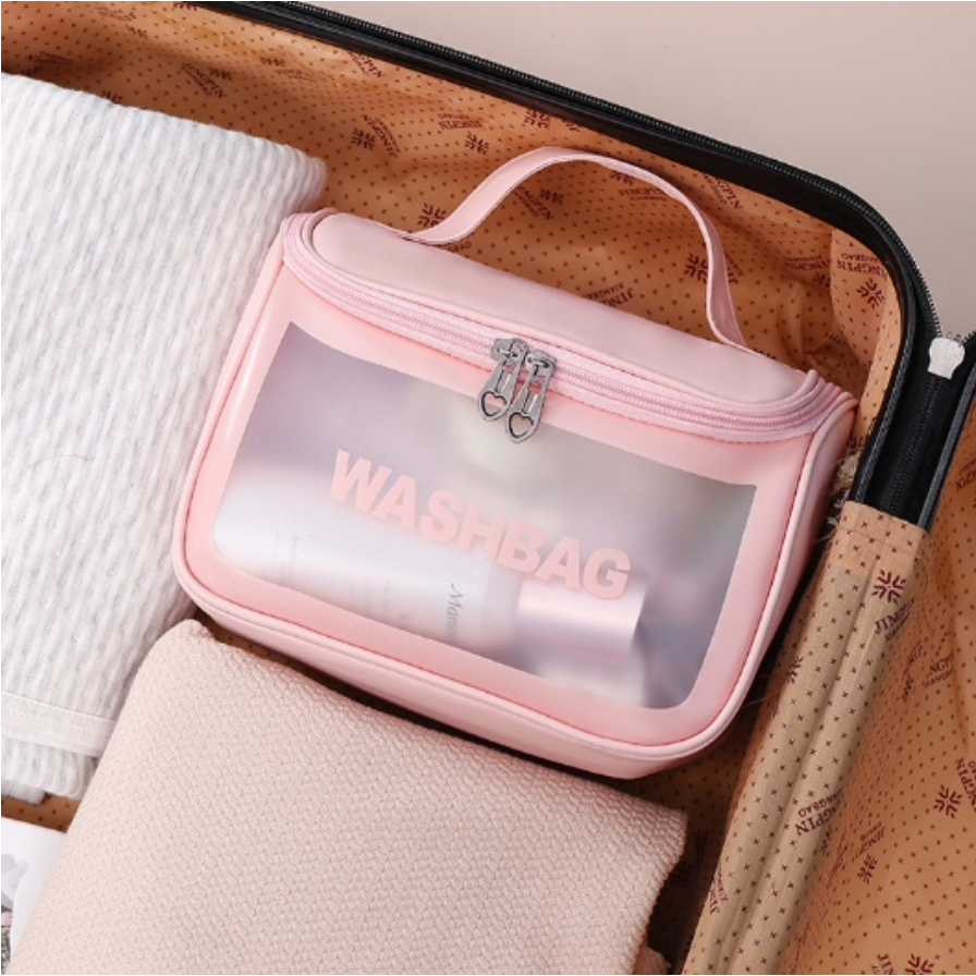 JOLINEOFFICIAL TAS KOSMETIK BESAR ISI BANYAK / POUCH MAKEUP JUMBO / TAS WASHBAG TRANSPARAN BESAR / TRAVEL BAG ORGANIZER / TAS PERLENGKAPAN MANDI TAHAN AIR / WASHBAG WATERPROOF COSMETIC BAG / TRANSAPARANT WASHBAG MAKE UP POUCH / DOMPET SKINCARE