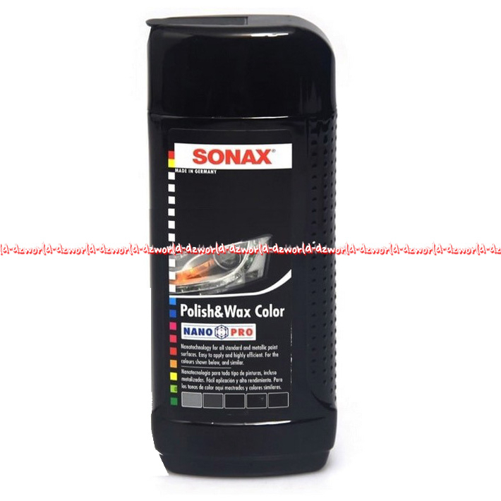Sonax 250ml Polish &amp; Wax Color Nano Pro Cairan Untuk Menutupi Goresan Baret Halus Cat Mobil Hitam Sonax's Sonak