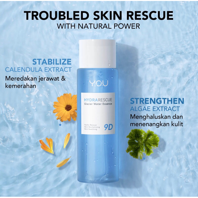 [BISA COD] Y.O.U - YOU HydraRescue Glacier Water Essence - Essence YOU - Toner YOU - Toner Wajah