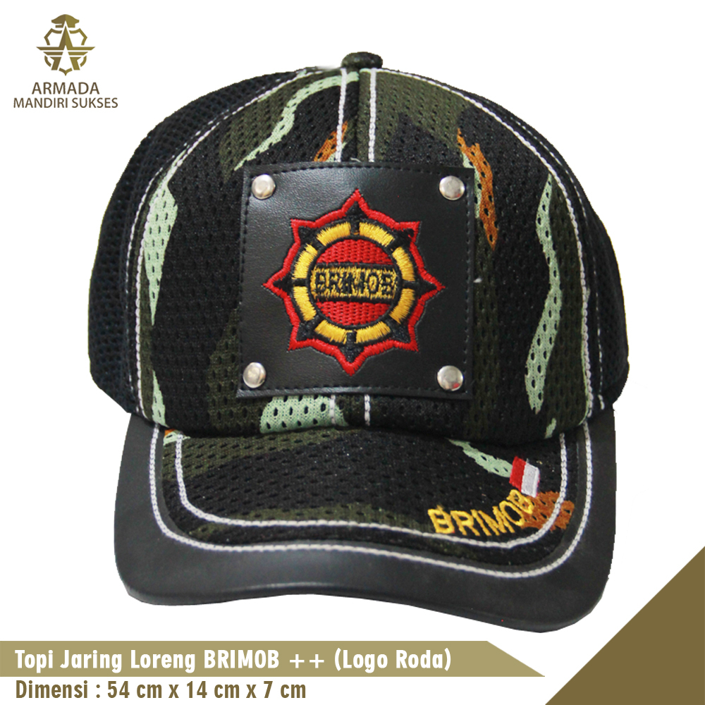 Topi Jaring Brimob Roda Loreng Kalek - Topi Brimob Loreng